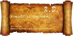 Komjáti Darinka névjegykártya